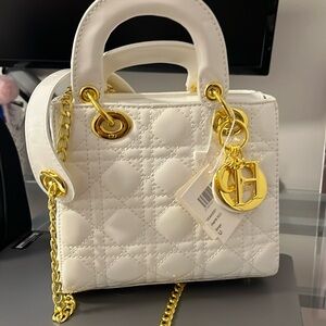 NWT White Bag With Gold Hardware